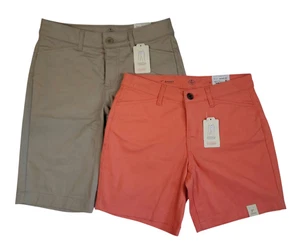 NUEVO NUEVO CON ETIQUETAS St Johns Bay Para Mujer Conjunto de 2 Pantalones Cortos Caqui Naranja Tiro Medio Talla 2 Pequeño - Imagen 1 de 11