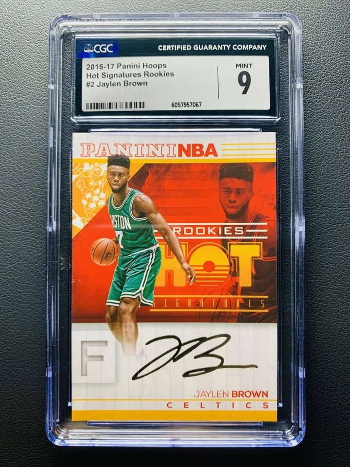 2016-17 Panini Hoops Jaylen Brown #2 Hot Signatures Rookie RC Print Auto CGC 9 - Image 1 of 2