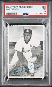 1969 Deckle Edge Bob Gibson PSA 5 EX #29 St. Louis Cardinals Baseball MLB HOF - Picture 1 of 2
