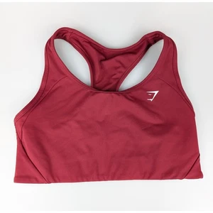 Gymshark Medium Sport-BH weinrot burgund Racerback Logo Gym Workout Activewear - Bild 1 von 8