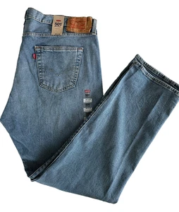 Levi's 501 Original Fit Straight Leg Stretch Jeans Lt Wash Size: W44 X L32 - Picture 1 of 3