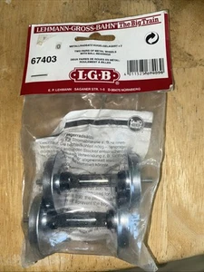 LGB 67403 Metal Ball Bearing Solid Wheel Sets 2 Axles G Scale Garden Trains - Picture 1 of 3