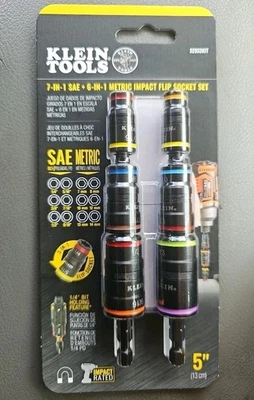 Klein Tools 7 In 1 SAE + 6 IN 1 metric Impact Flip Socket Set 32933KIT - Image 1 of 2