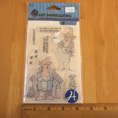 Impresiones artísticas Hampton arte estampillas transparentes gato dama pata impresiones me encanta maullido SC0652 Foto 1 de 4