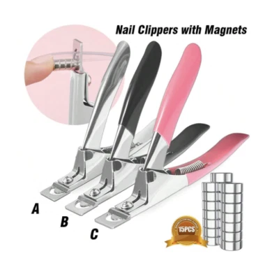 BITNOA NAIL CLIPPER Acryl Falsche Nagelknipser mit Magneten Größe Spitze Schneider Verstellbar