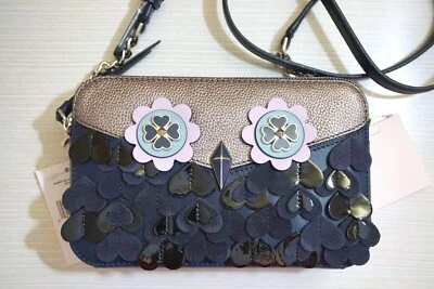 Bandolera pequeña Kate Spade Zibbi de cuero con doble cremallera nueva con etiquetas $259, gorra de dormir, wlru5607 Foto 1 de 4