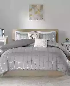 Intelligent Design Zoey Metallic Triangle Print Comforter Set, Twin/XL Twin NWT - Picture 1 of 6