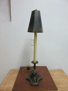 Fine Arts Lamp Co Faux Bronze Italian Regency Table Lamp w/ Shade Candle Stick B - Picture 1 of 8