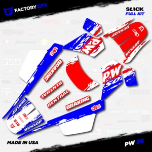 Red White Blue Slick Racing Graphics kit fits Yamaha PW50 PW 50 All Years custom - Bild 1 von 2