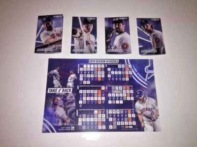 2019 HOUSTON ASTROS POCKET SCHEDULE SET OF FOUR (4) PLUS MAGNETIC SCHEDULE - Image 1 of 2