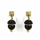 Gucci earrings Tiger Head Antique Gold Black GP with box