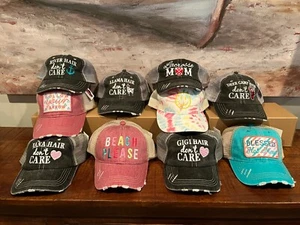 You Pick!! Girls Fun Distressed Baseball Cap Hat Adjustable Distressed - Picture 1 of 11
