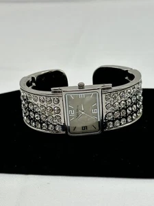 Cookie Lee Bangle Watch with Rhinestones and Mother of Pearl Face - Picture 1 of 5