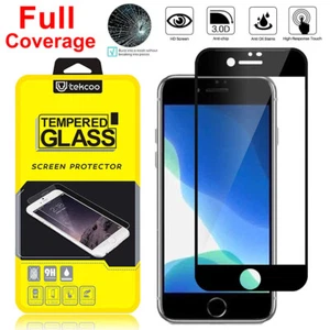 For iPhone SE (2nd Generation) 7/8 Full Coverage Tempered Glass Screen Protector - Picture 1 of 12