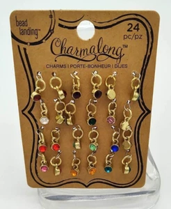 24 Piece New Bead Landing Charmalong Gold Birthstones Crystal Drop Charms NIP - Bild 1 von 2