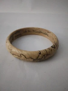 Bracciale Bracciale Vintage Artigianale Spalato Legno Acero Firmato Unico Delicato - Foto 1 di 6