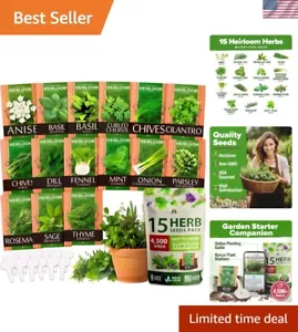 Indoor/Outdoor Herb Garden Seeds: 15 Heirloom Varieties for Year-Round Cooking - Picture 1 of 11