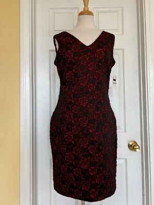 DONNA RICCO red rose dress size 8 Party Dress - Image 1 of 4