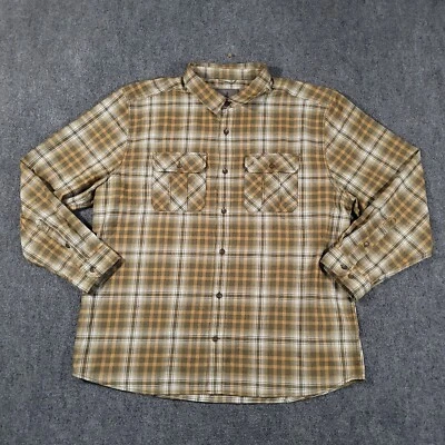 Royal Robbins Shirt Mens 2XL XXL Brown Button Up Standard Fit Outdoor Plaid - Image 1 of 4
