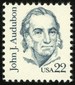 EE. UU. #1863c 22¢ Great Americans John Audubon sin etiquetar error etiquetado omitido en muy buen estado casi nuevo - Imagen 1 de 1