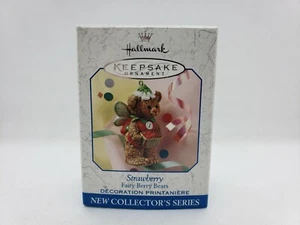 NIB VTG 1999 STRAWBERRY FAIRY BERRY BEARS Hallmark Keepsake Ornament #1 IN SERIE - Picture 1 of 7