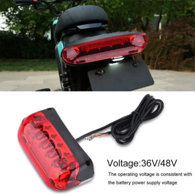 MARKENLOS 36V 48V Electric Bicycle Modified LED Rear Tail Light Brake Lights Taillight SDE