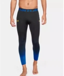 Under Armour Men's Curry UA SC30 Seamless 3/4 Compression Leggings Black/Blue - Picture 1 of 7