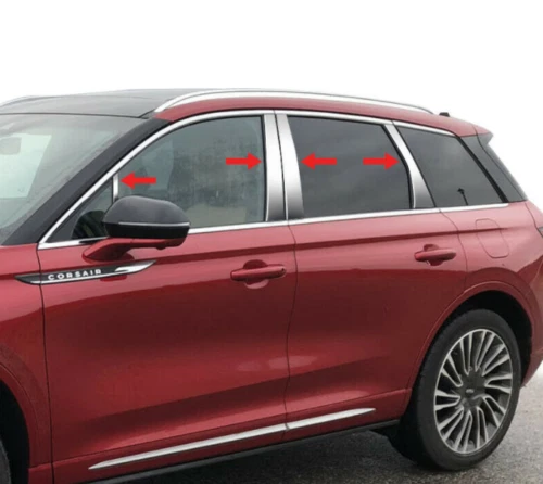 Borde de poste de pilar cromado de acero inoxidable 8 piezas para Lincoln Corsair 2020-2025 Foto 1 de 1