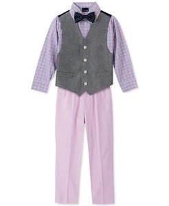 Nautica Boy 4 PC Twill Oxford Vest Set Formal Dressy Wedding Church SIZE 4 5 6 7 - Picture 1 of 2