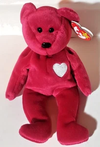 Gorro de peluche bebé Valentina the Red Bear TY 1998 con errores raro - Imagen 1 de 6