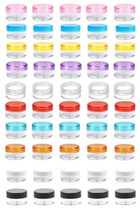 3g Empty Clear Plastic Sample Containers with Lids Cosmetic Jars ﻿ - Picture 1 of 23