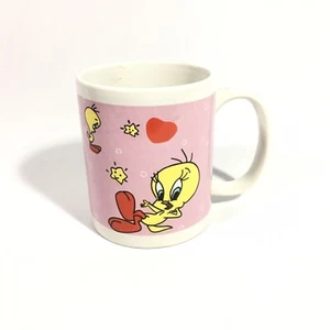 Taza de café Piolín Pájaro Corazones Estrellas Amor Rosa Amarillo Taza Blanca - Imagen 1 de 8