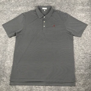 Alabama Crimson Tide Peter Millar Polo Shirt Mens Gray XL Striped Summer Comfort - Picture 1 of 5