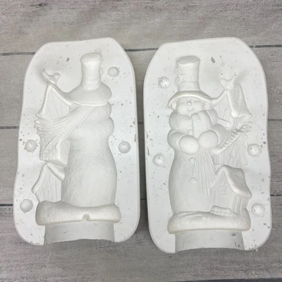 Molde de fundición de cerámica Kimple 1999 vintage muñeco de nieve pajarera #3095 Foto 1 de 4