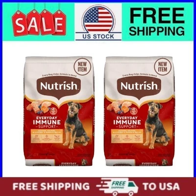 (Paquete de 2) Alimento seco Nutrish Daily Immune Support para perros con pollo, salmón, bolsa de 13 lb Foto 1 de 4