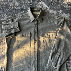 Camisa de trabajo de tela gamuza St. Johns Bay de colección para hombre grande 16/16,5 gris abotonada años 90 - Imagen 1 de 17