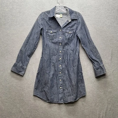 Lucky Brand Women Dress Shirt S Blue Western Collared Pearl Snap - Image 1 of 4