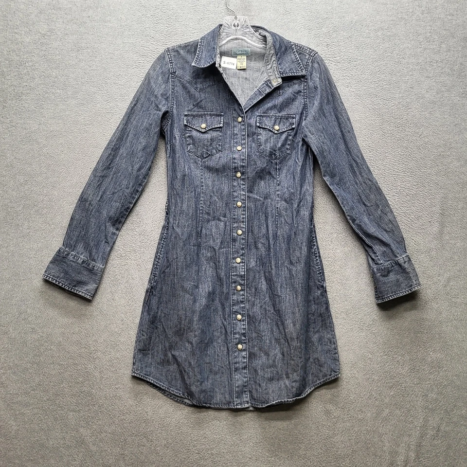 Lucky Brand Women Dress Shirt S Blue Western Collared Pearl Snap - Image 1 of 4