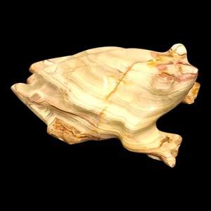 Hand Carved Green Onyx Quartz Stone Sea Turtle Figurine Carving 4"  Paperweight  - Picture 1 of 6