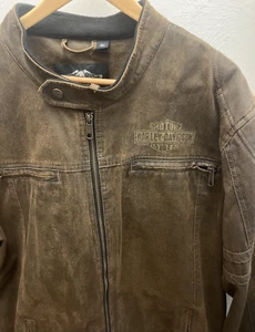 Harley Davidson MotorCycles Jacket Brown Men’s 3XLT Zipper Lined Cotton Blend - Picture 1 of 21