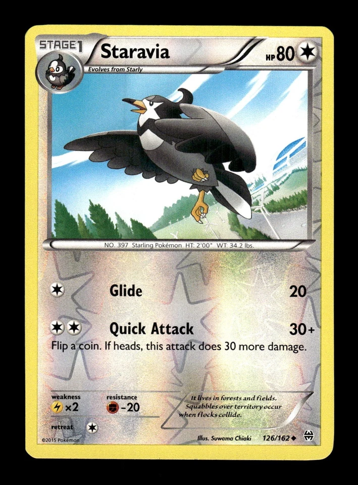 Pokemon XY Breakthrough Staravia 126/162 Reverse Holo - Image 1 of 1