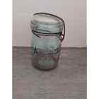 Atlas E-Z Seal Blue Glass Mason Canning Jar With Wire Bail #10