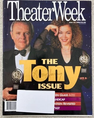 Amy Irving Signed (only) Theater Week Magazine The Tony Issue  Anthony Hopkins   - Image 1 of 4