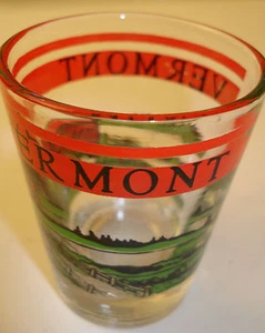 Vermont Shot Glass Shooter Travel Souvenir Colorful Red Green Black Taiwan - Picture 1 of 4