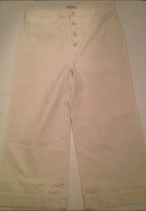 NEW Madewell Emmett Wide-Leg Crop Pants Women's Size 29 or 33 Ivory Button Front - Picture 1 of 17