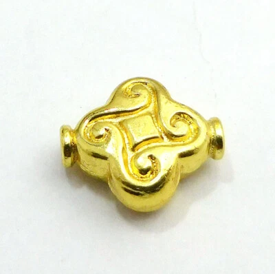 7 PIEZAS CUENTAS NEPALESAS 14X11MM CHAPADAS EN ORO 18K CUENTAS PARA HACER JOYAS 527 Foto 1 de 3