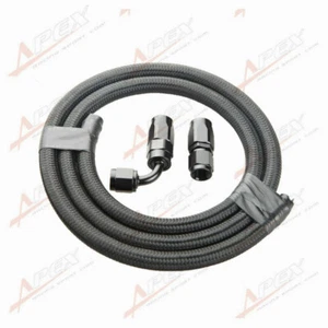 Nylon Cover Braided 6AN AN-6 Oil Fuel Gas Line Hose 1M + Swivel Hose End Fitting - Picture 1 of 7