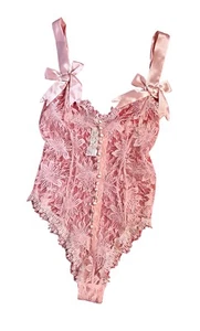 Vtg Victoria Secret One Piece Lace Bodysuit Lingerie Teddy Gold Label Size Small - Picture 1 of 8