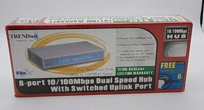 TRENDNET TE100-DX8E PLUS 8 PORT W/POWER SUPPLY NEW SEALED - Image 1 of 4