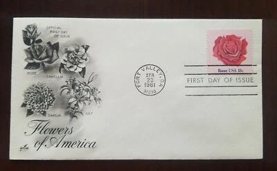 US FDC # 1876 Rose Flowers of America 1981. - Image 1 of 4